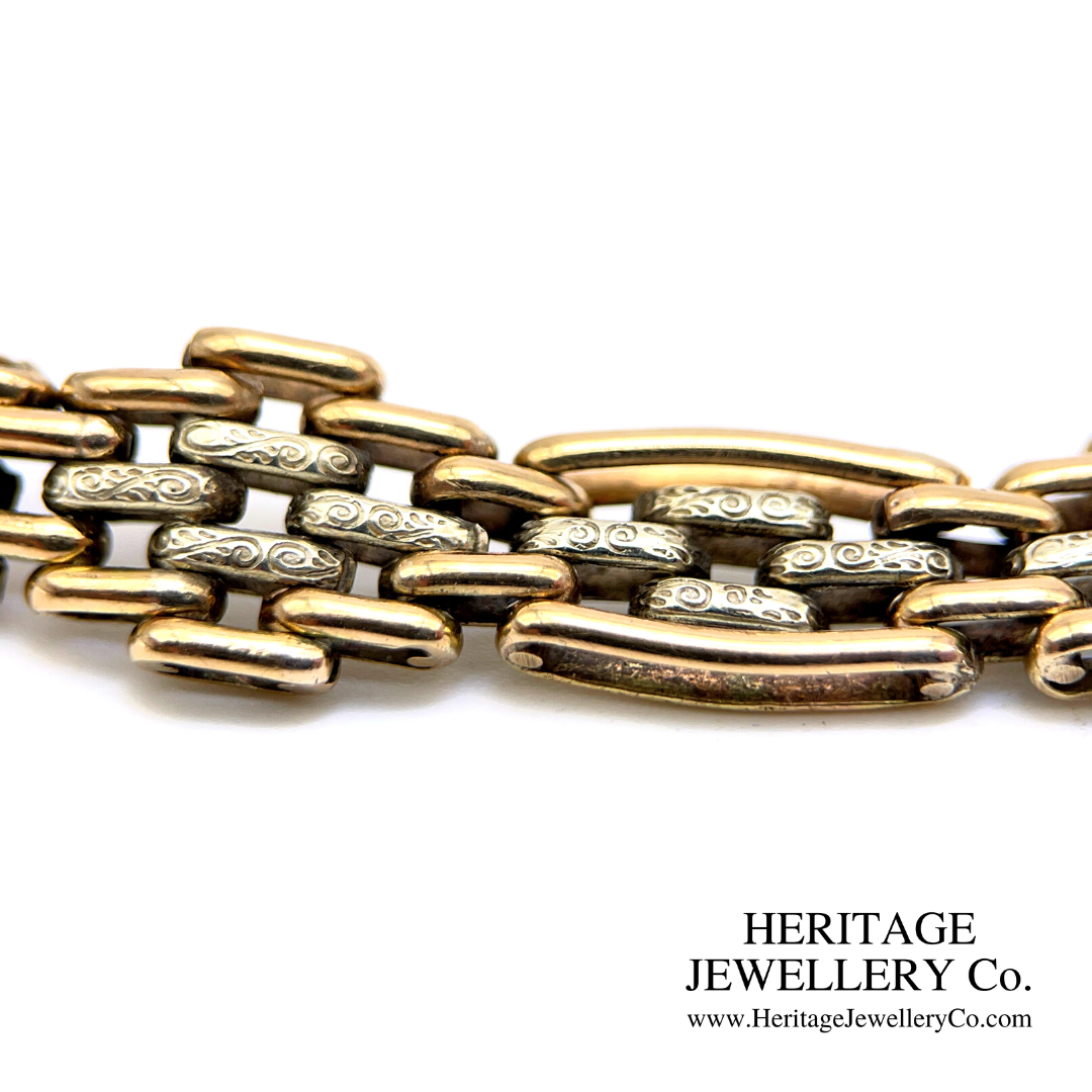 Vintage 2-Colour Bracelet with Heart Padlock