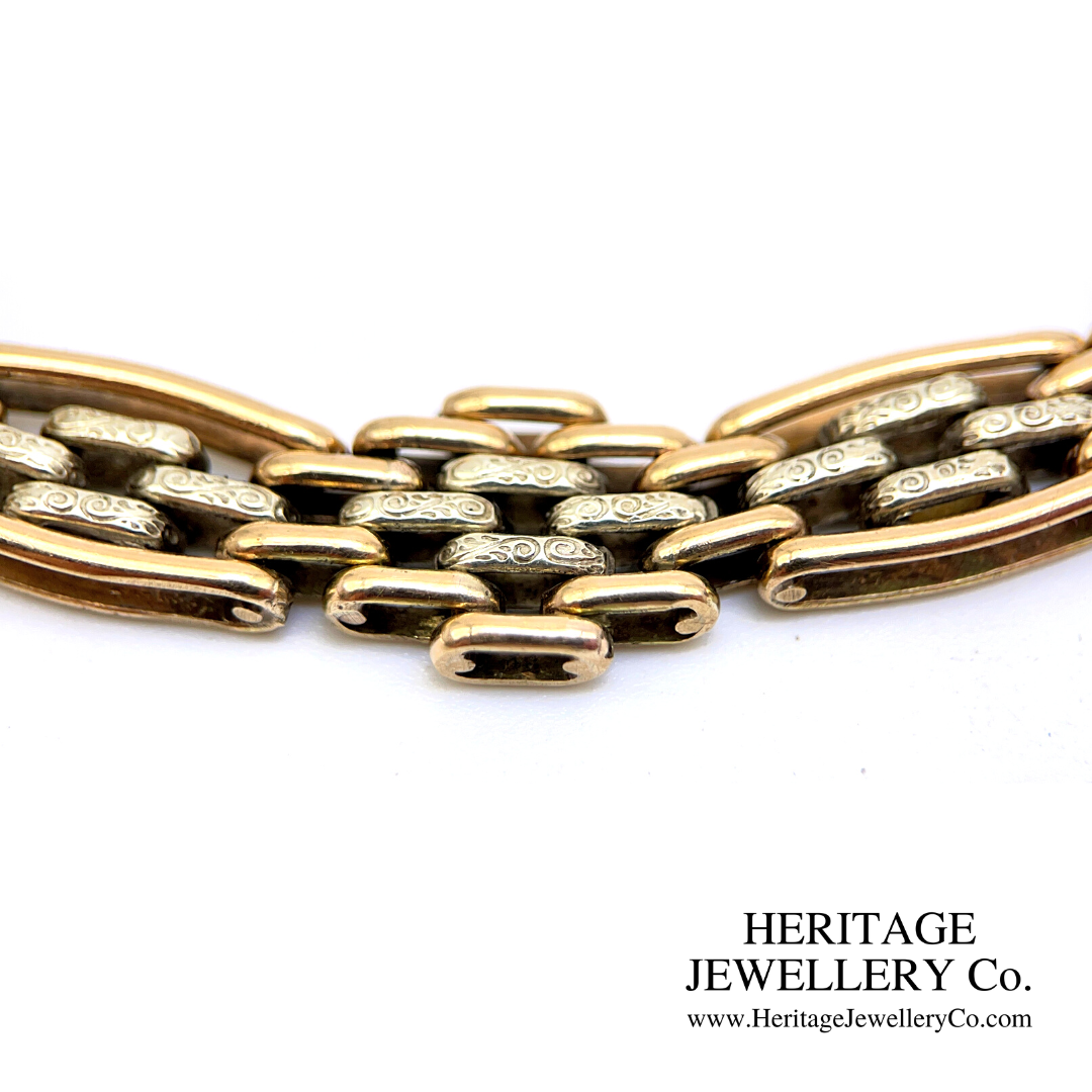 Vintage 2-Colour Bracelet with Heart Padlock