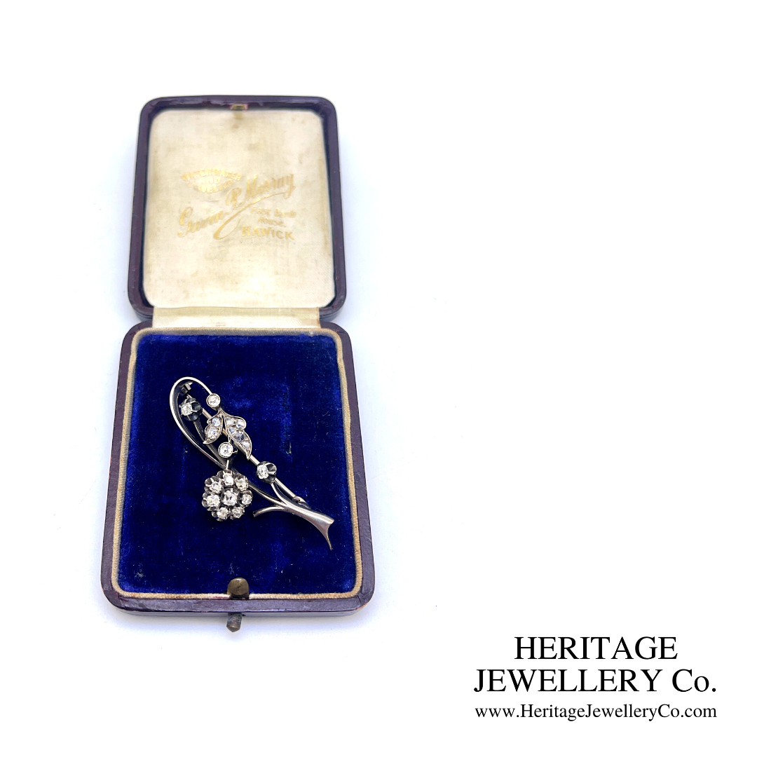 Art Deco Diamond Flower Brooch