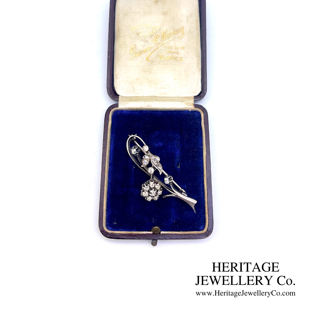 Art Deco Diamond Flower Brooch