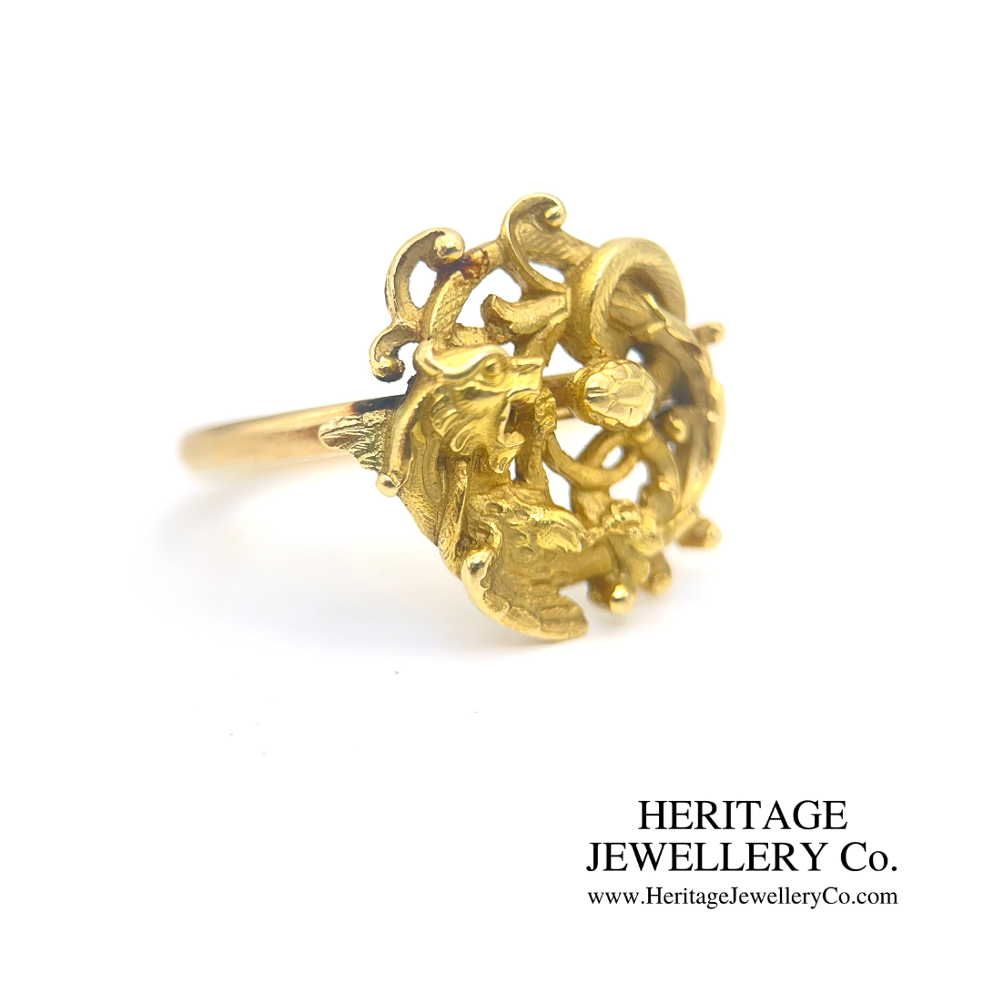 Antique Chimera and Snake Ring