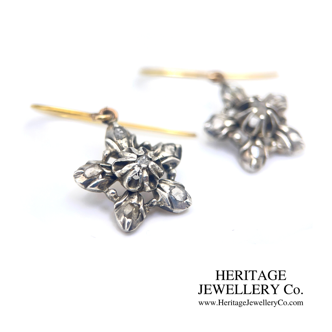 Antique Rose Diamond Earrings