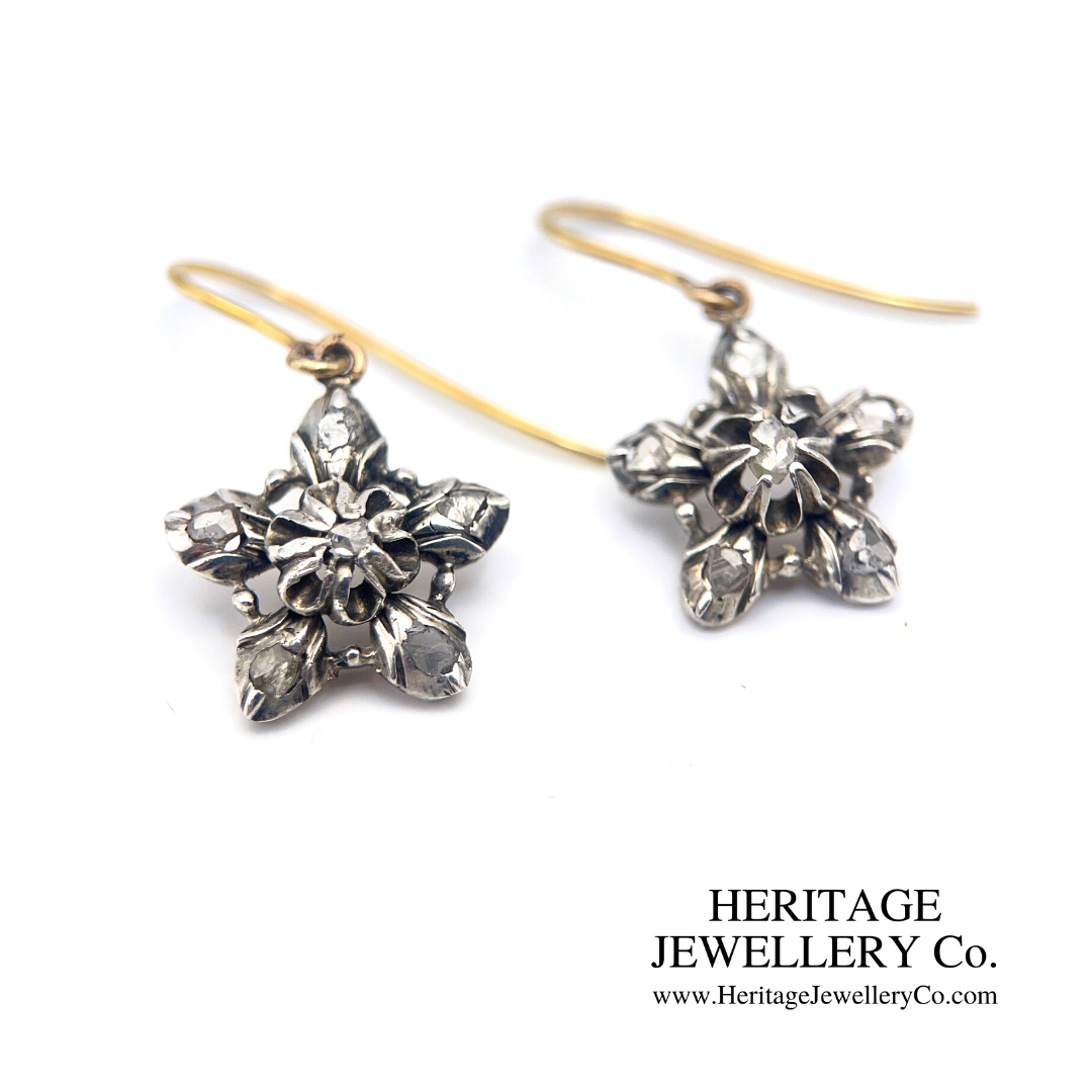 Antique Rose Diamond Earrings