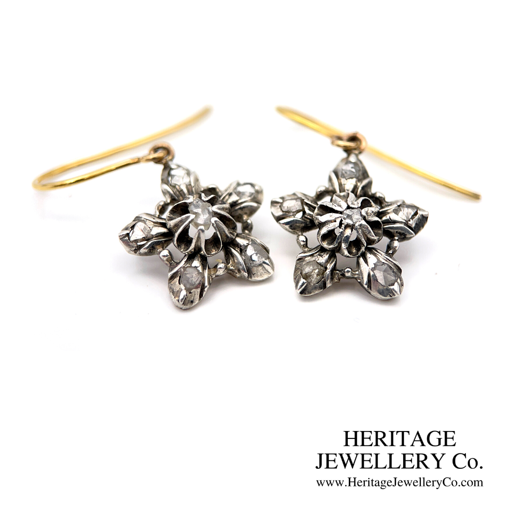 Antique Rose Diamond Earrings
