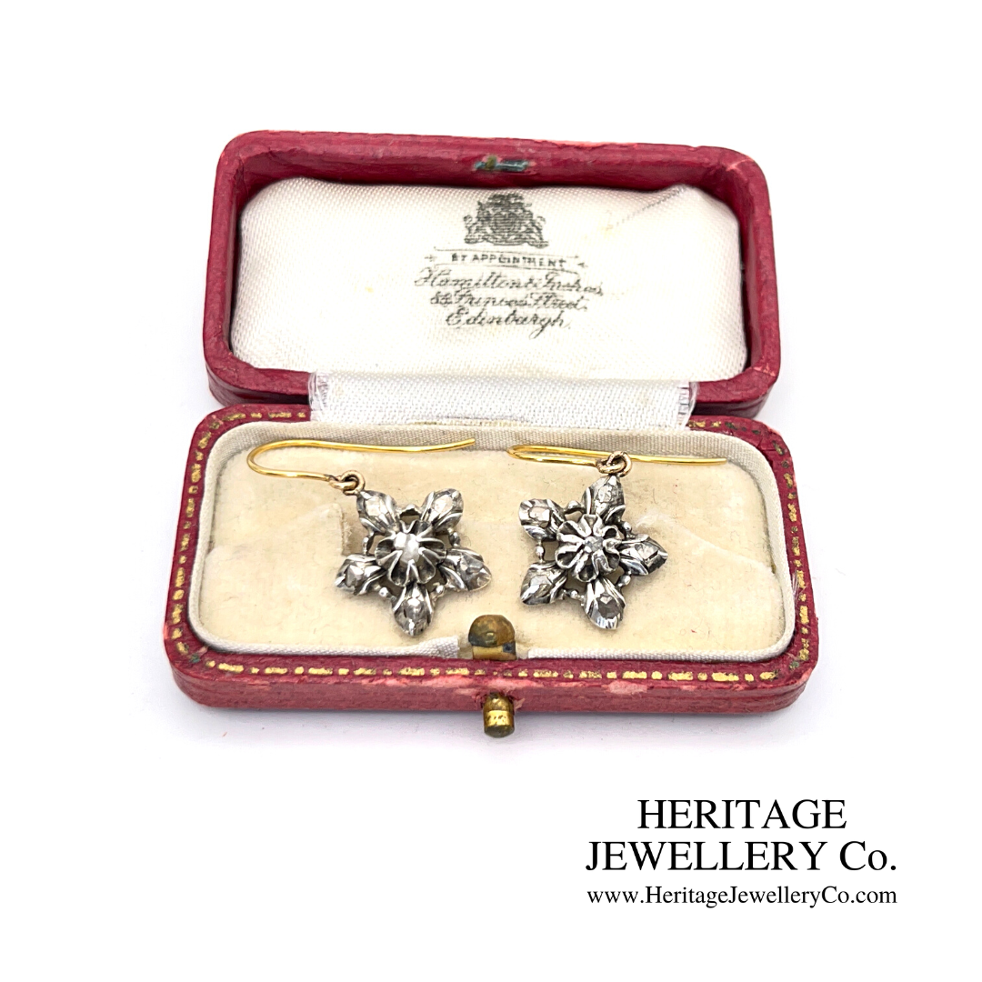 Antique Rose Diamond Earrings
