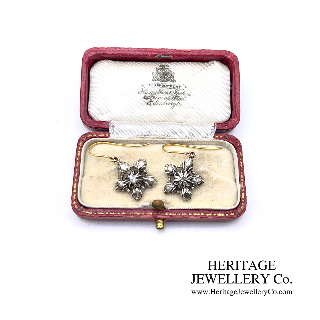 Antique Rose Diamond Earrings