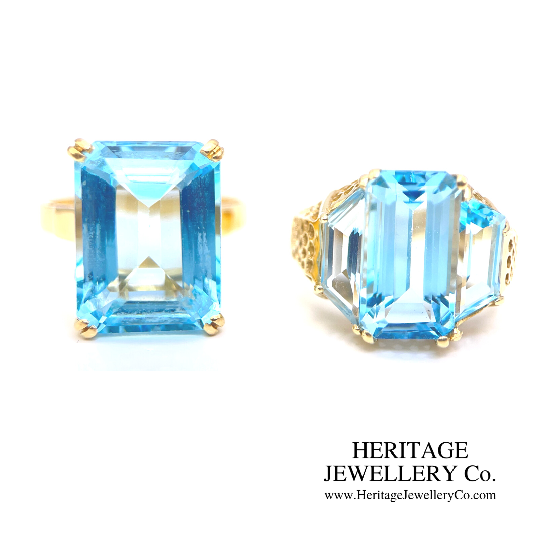 Vintage Aquamarine Dress Ring (14ct gold)
