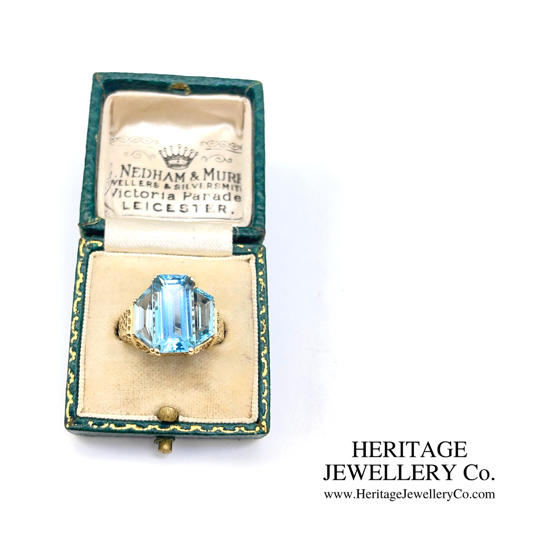 Vintage Aquamarine Dress Ring (14ct gold)