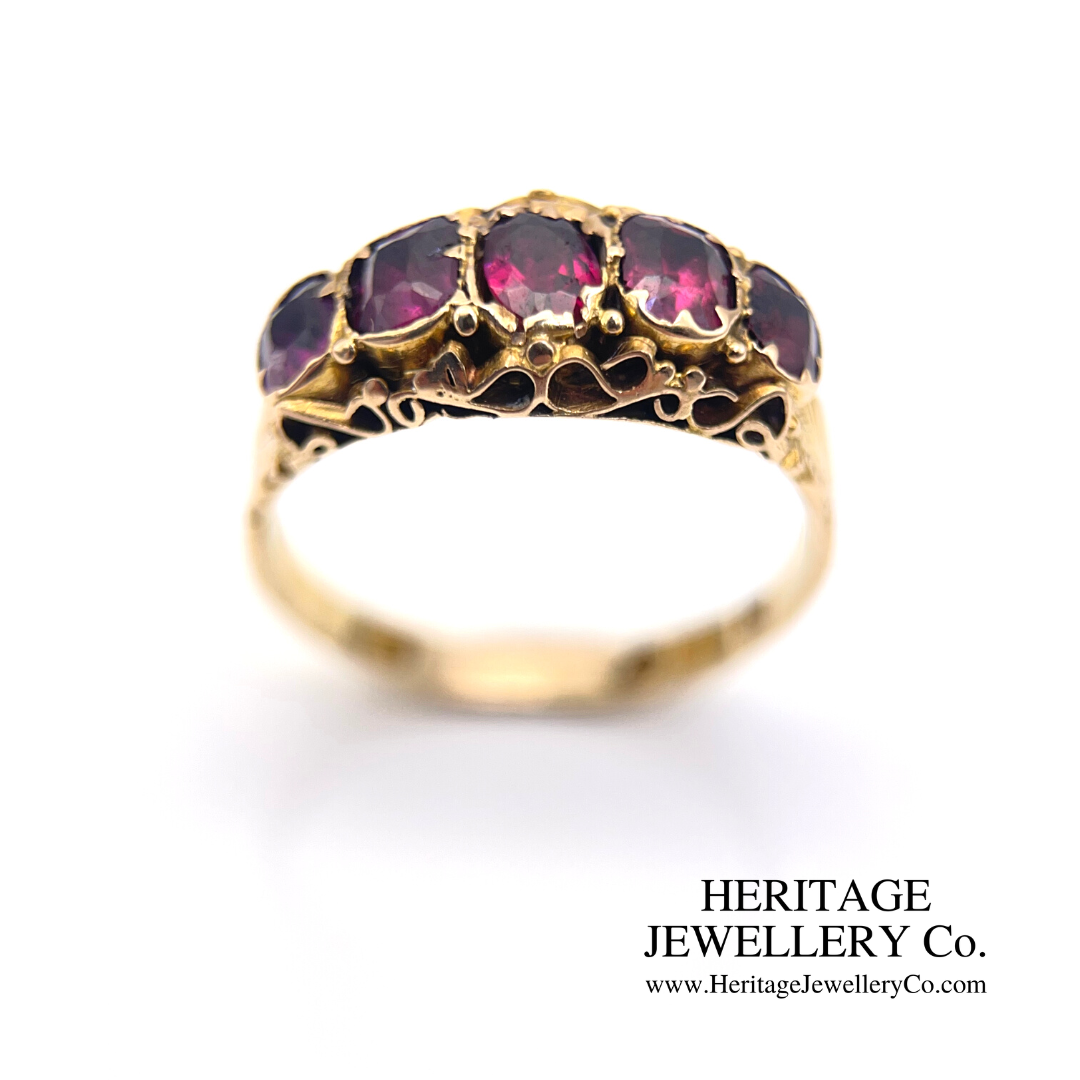Victorian Garnet 5-Stone Ring