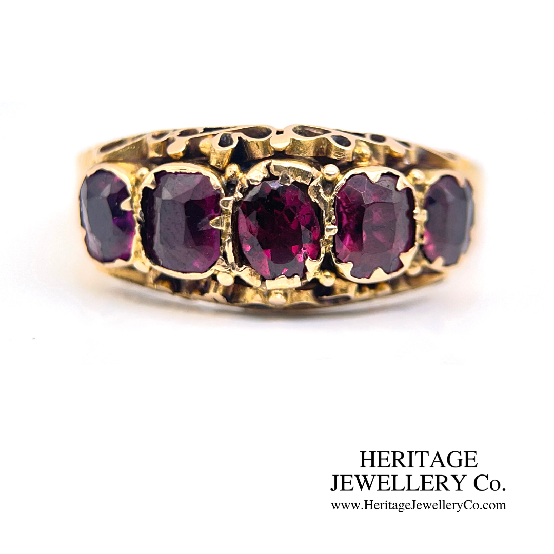 Victorian Garnet 5-Stone Ring