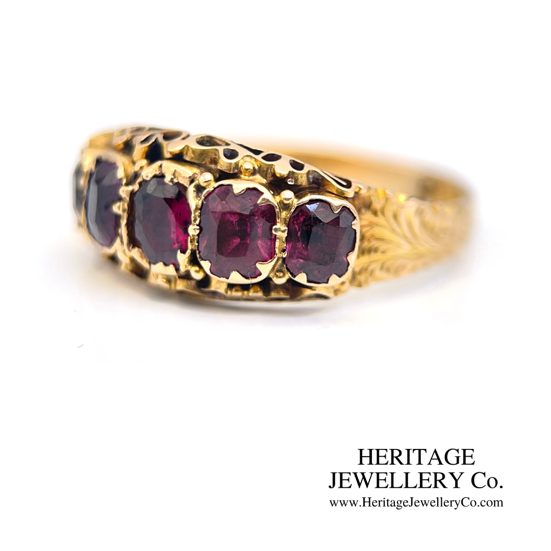 Victorian Garnet 5-Stone Ring