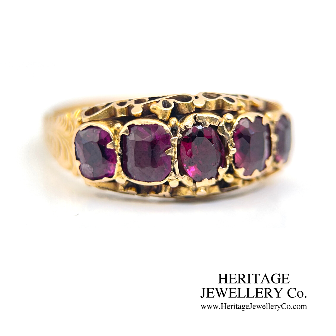 Victorian Garnet 5-Stone Ring