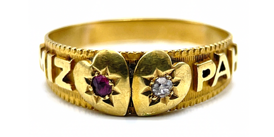 Diamond mizpah ring