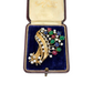 Retro Diamond and Gemstone Brooch