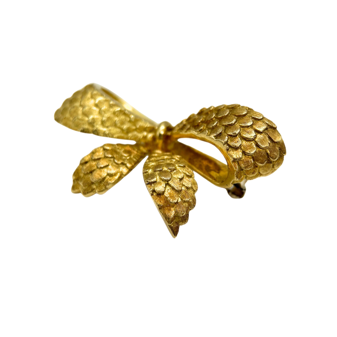 Cartier Textured Bow Brooch