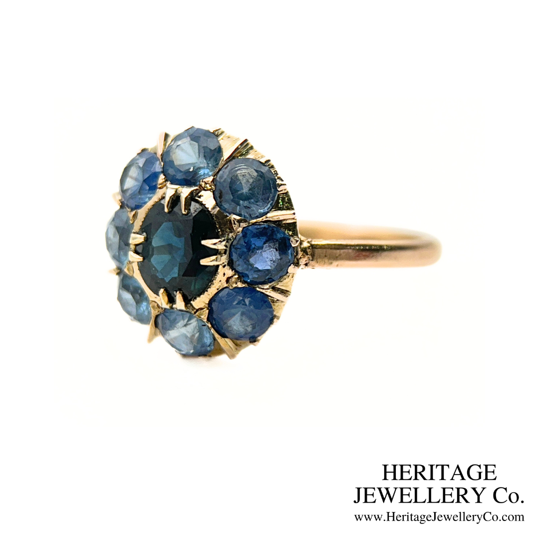 Antique Sapphire Cluster Ring