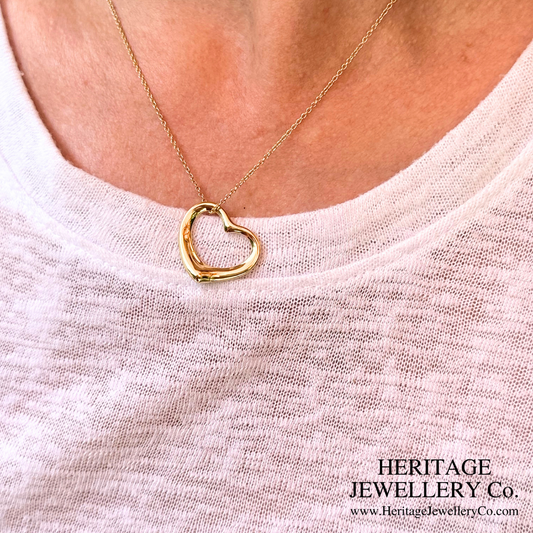 Tiffany & Co. Open Heart Pendant and Chain by Elsa Peretti (22mm)