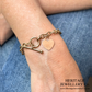Vintage Gold Bracelet with Heart Charm and T-Bar
