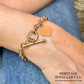 Vintage Gold Bracelet with Heart Charm and T-Bar