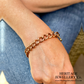 Antique Gold Curb Bracelet with Amethyst Heart Charm