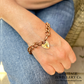 Antique Gold Curb Bracelet with Amethyst Heart Charm