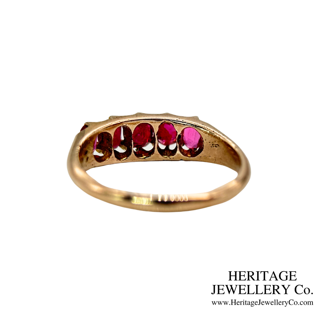 Antique Ruby 5-Stone Ring (15ct Gold)