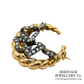 Antique Rose Diamond Bow and Crescent Brooch