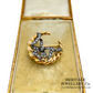 Antique Rose Diamond Bow and Crescent Brooch
