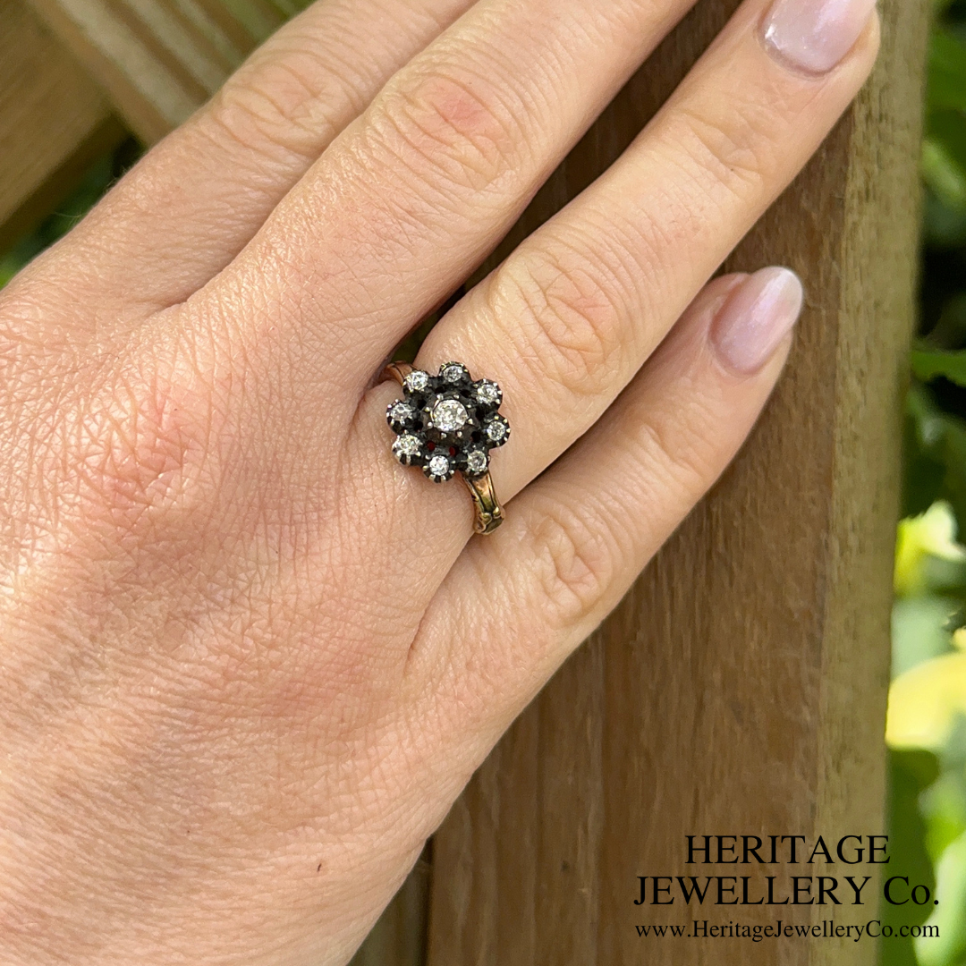 Georgian Old Cut Diamond Cluster Ring