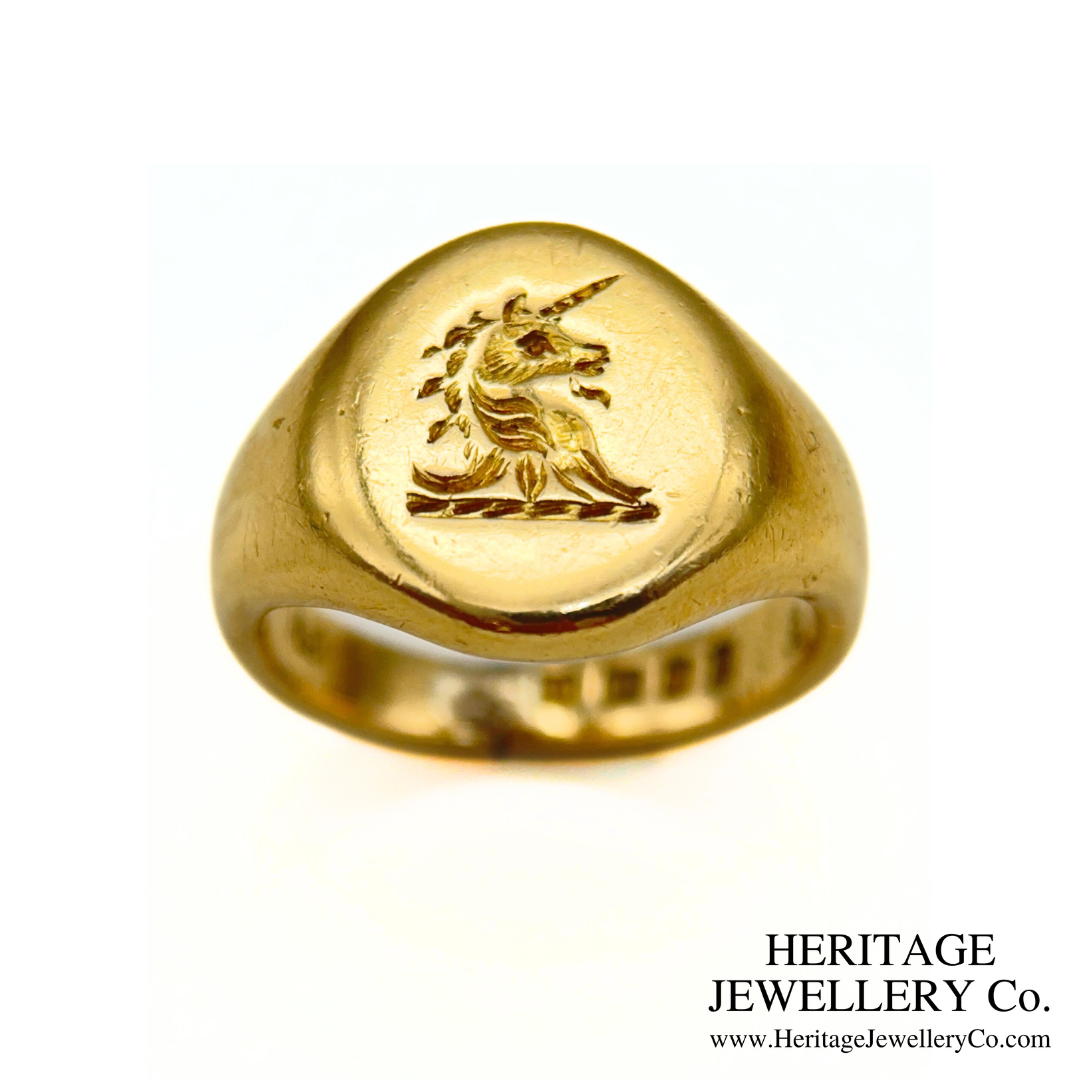 Vintage Gold Intaglio Signet Ring (18ct Gold)