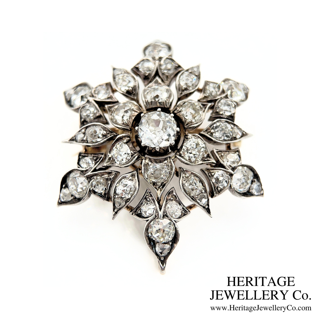 Victorian Diamond Snowflake Brooch / Pendant (c. 4.50ct)