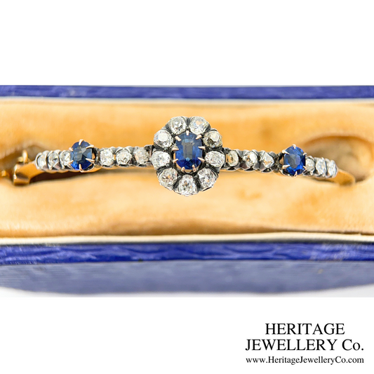Antique Sapphire & Diamond Bangle (18ct Gold)