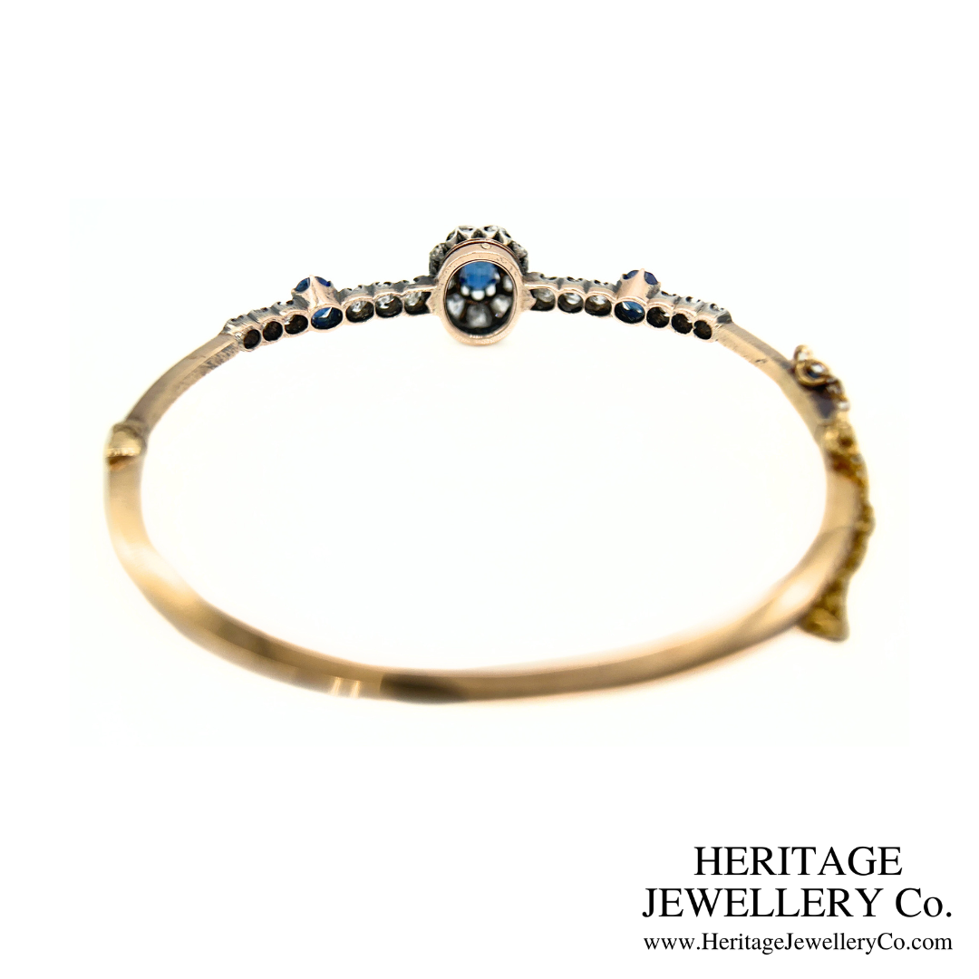 Antique Sapphire & Diamond Bangle (18ct Gold)