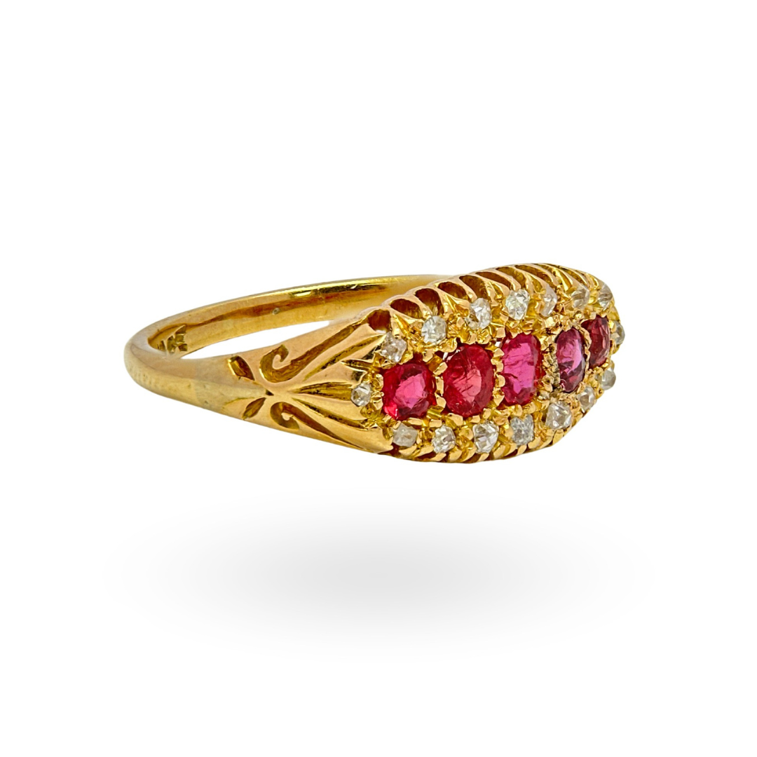 Antique Ruby And Diamond Ring