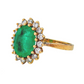Emerald and Diamond Cluster Ring