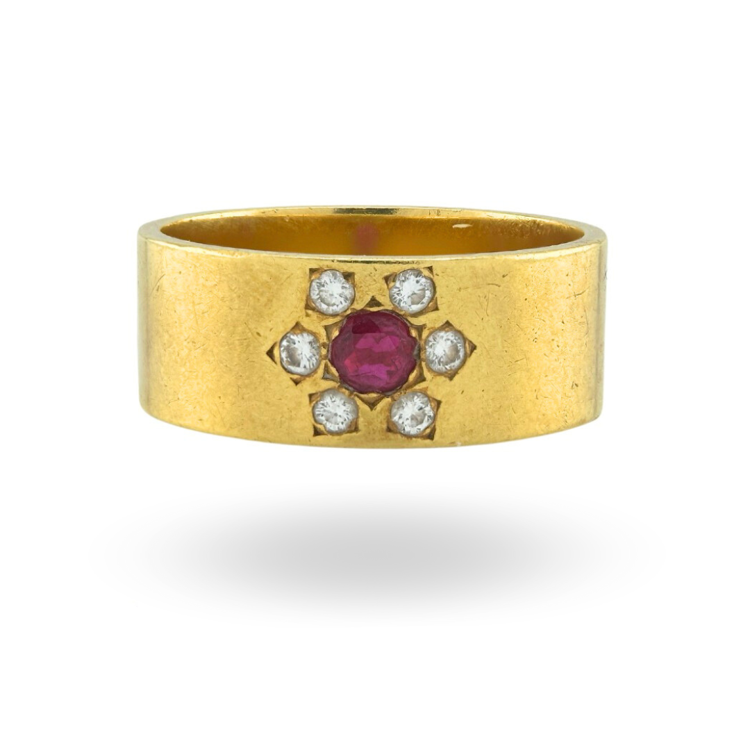 Ruby and Diamond Gypsy Ring