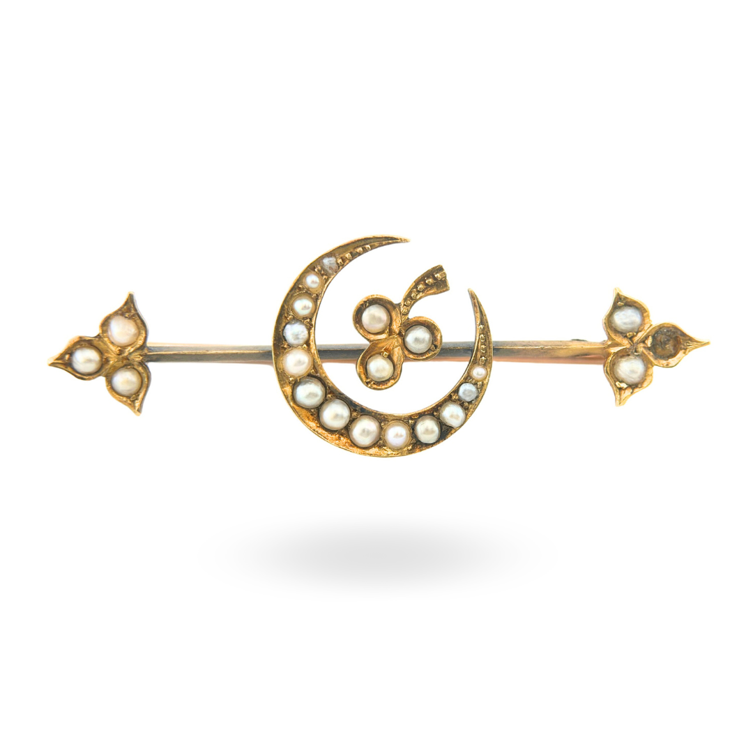 Antique Pearl Bar Brooch