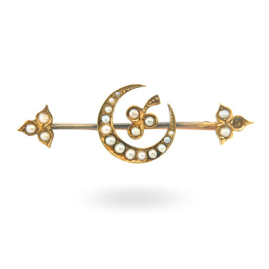 Antique Pearl Bar Brooch