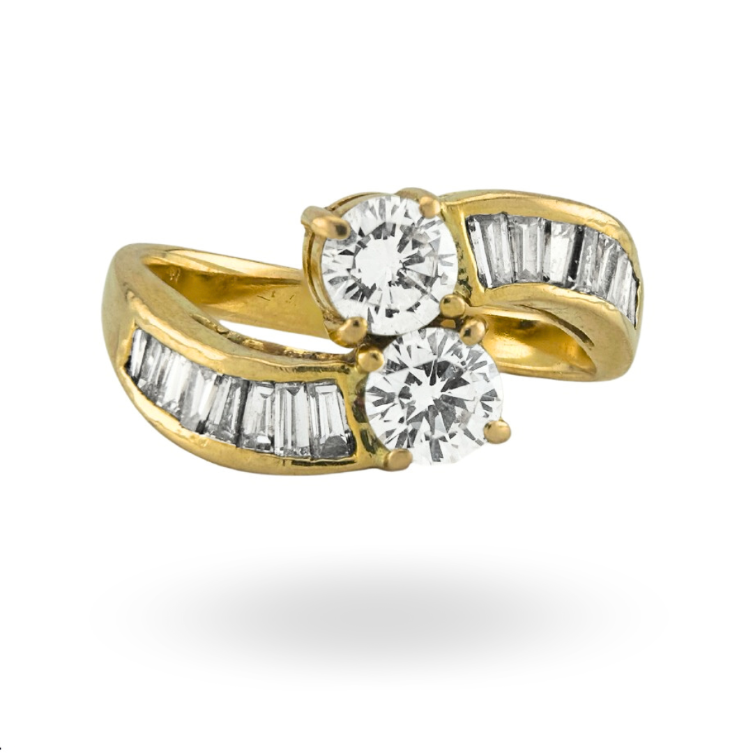 Diamond Crossover Ring