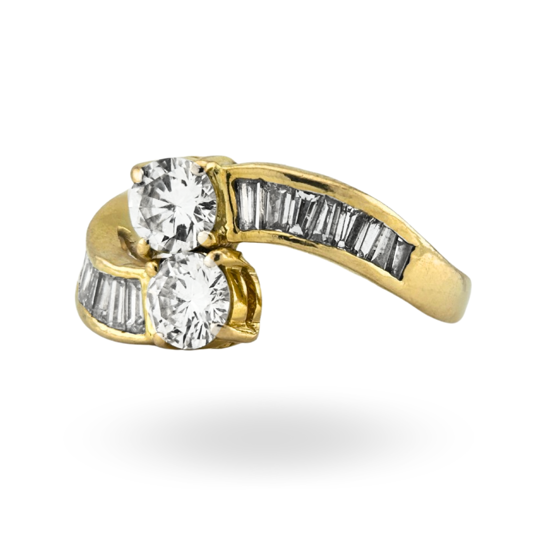 Diamond Crossover Ring