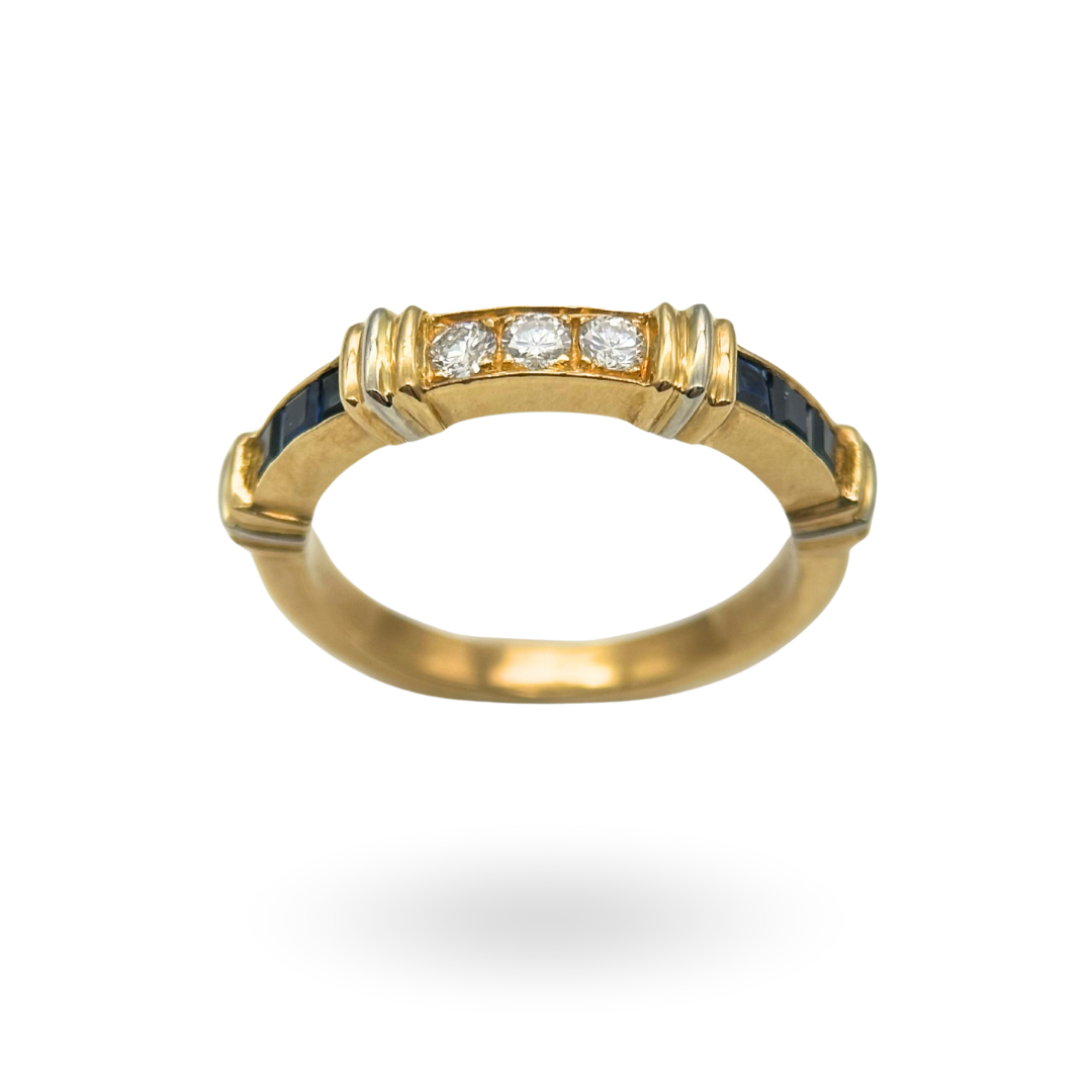 Cartier Diamond and Sapphire Ring