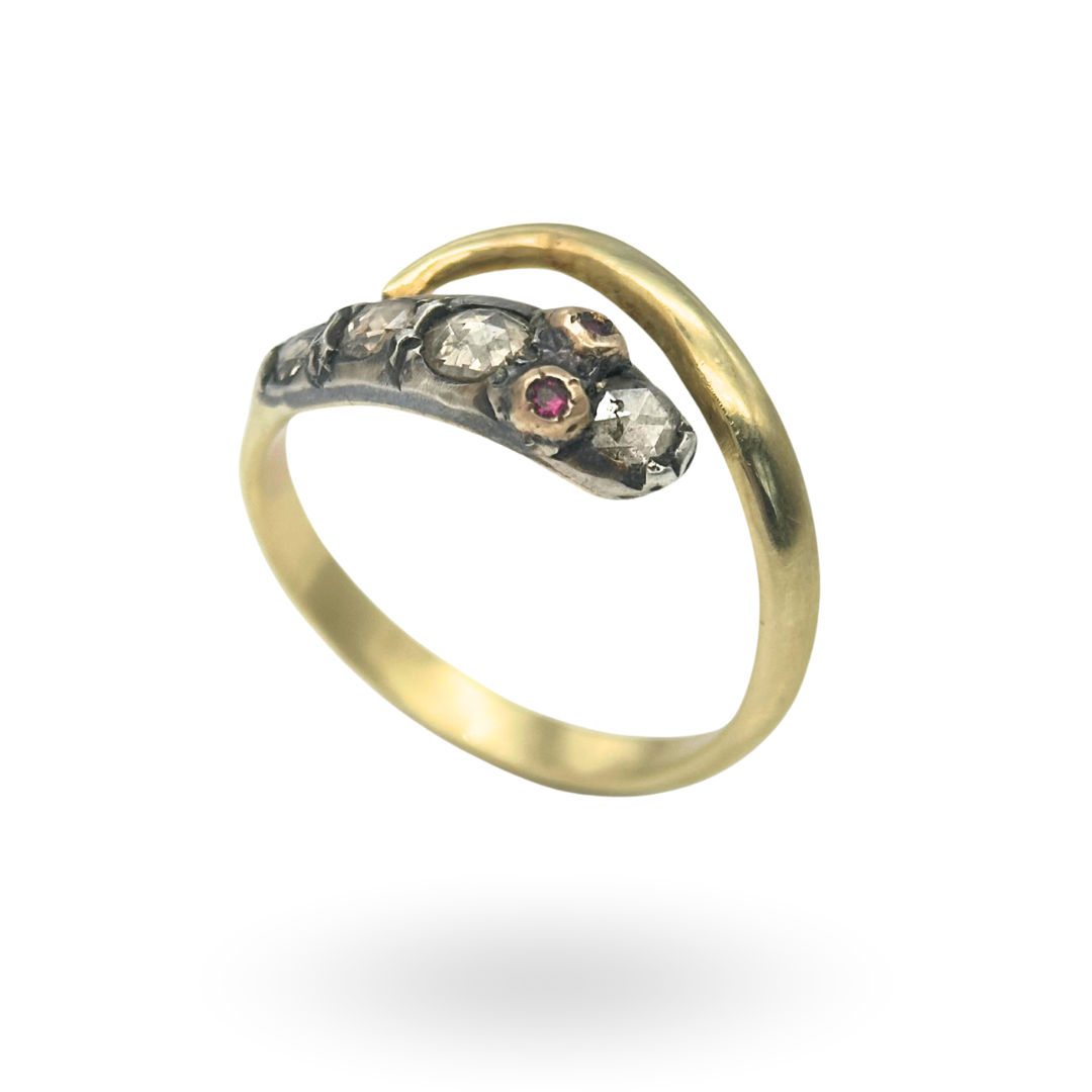 Antique Diamond Snake Ring