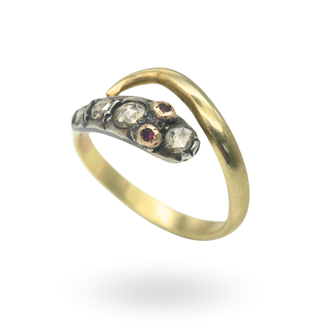 Antique Diamond Snake Ring