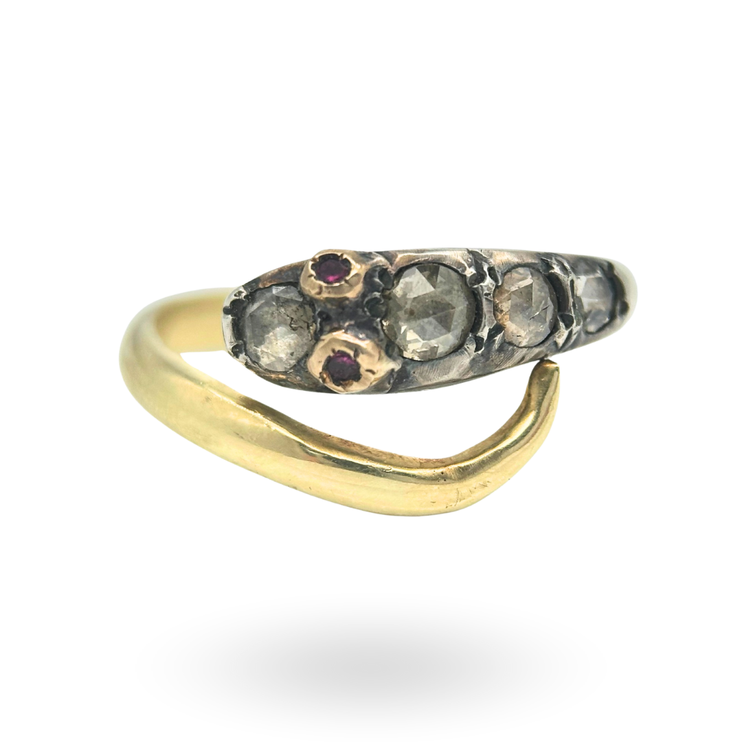 Antique Diamond Snake Ring