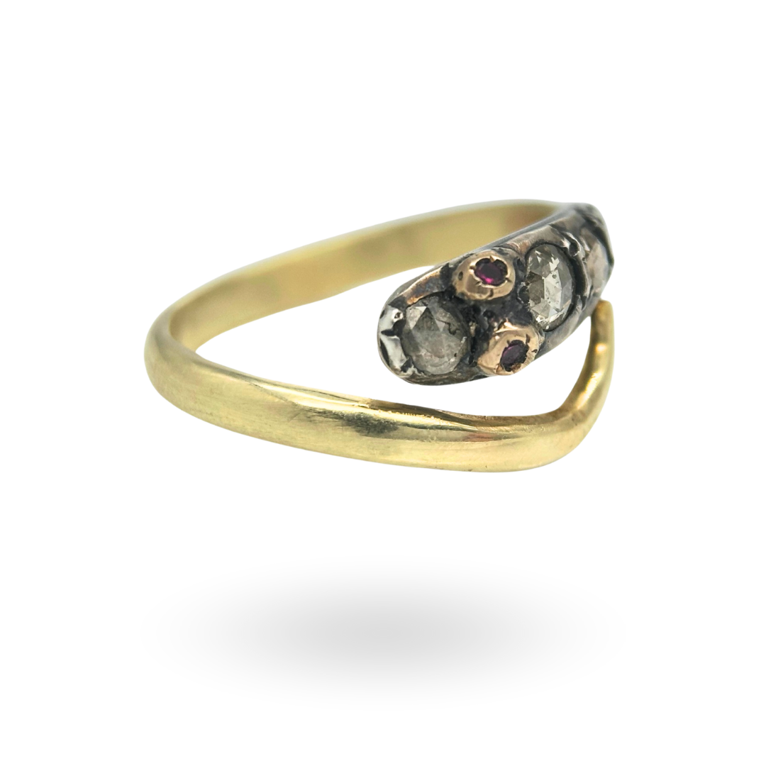 Antique Diamond Snake Ring