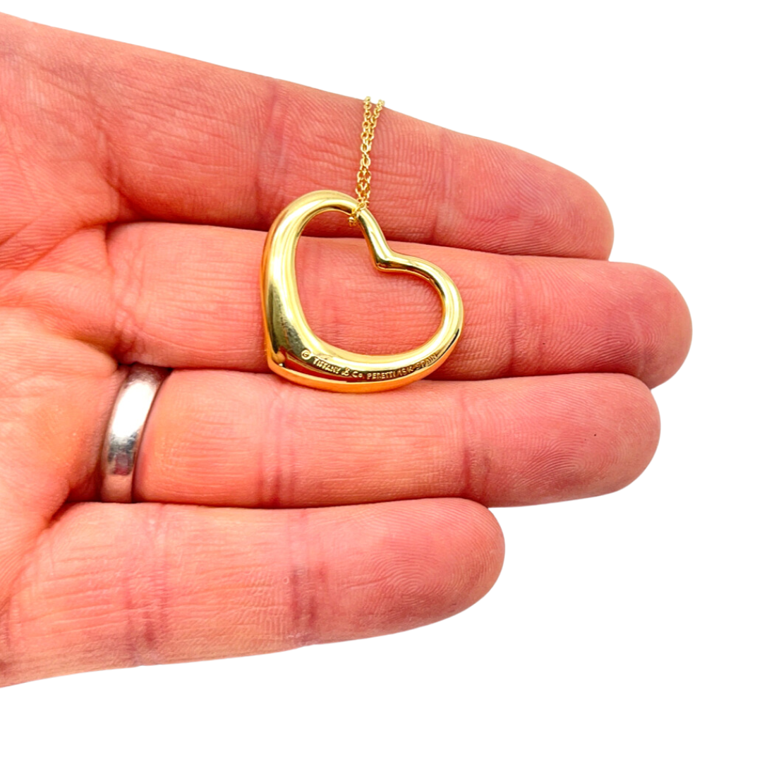 Tiffany & Co. Open Heart Pendant and Chain by Elsa Peretti (27mm) (Copy)