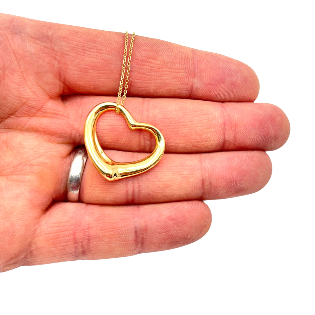 Tiffany & Co. Open Heart Pendant and Chain by Elsa Peretti (27mm) (Copy)
