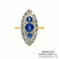 Sapphire and Diamond Navette Ring