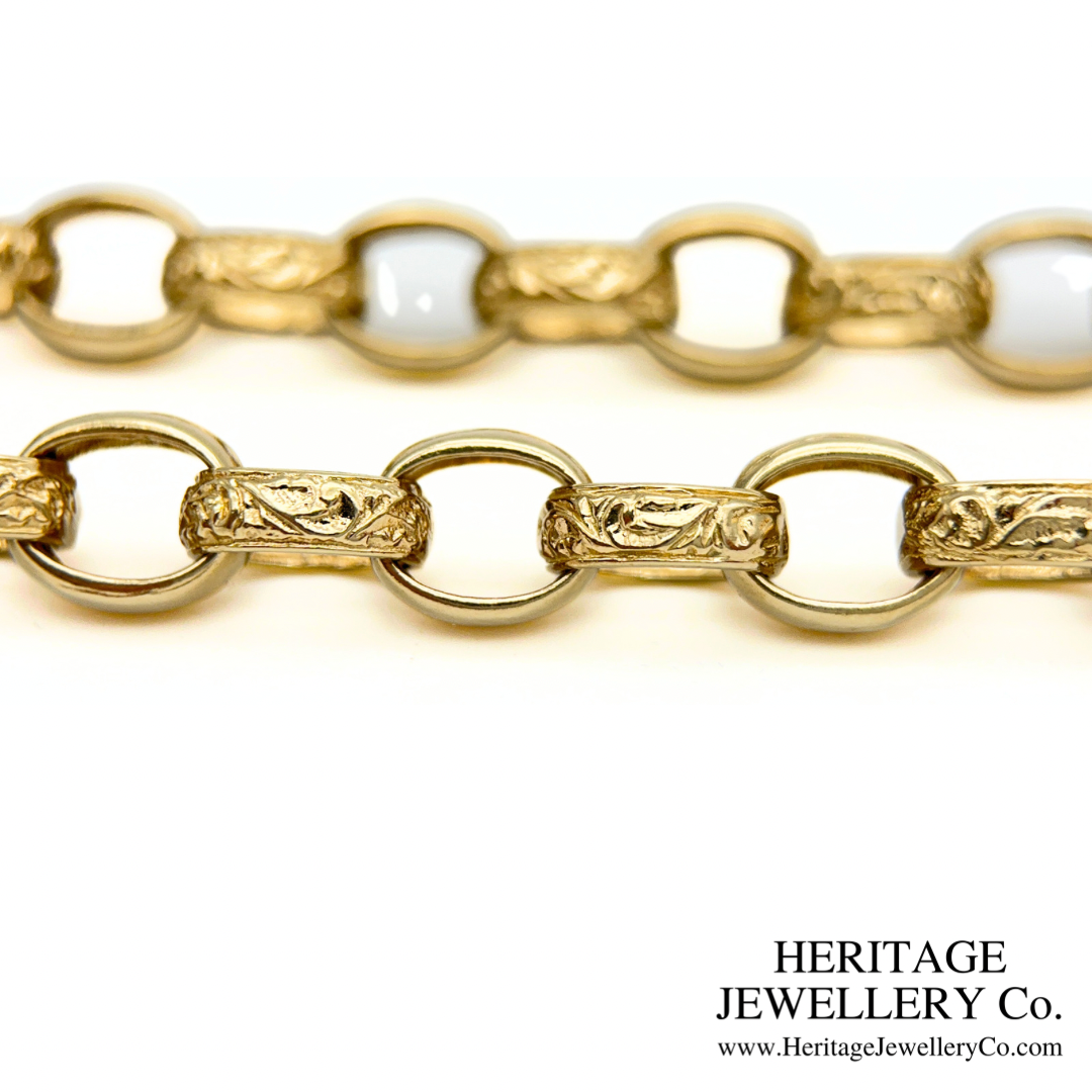 Antique Engraved Gold Link Chain