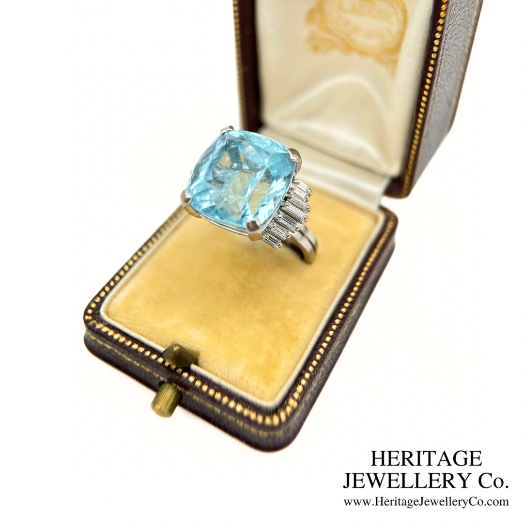 Fine Aquamarine & Diamond Cocktail Ring